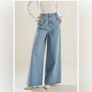 Pants Store Blue Flare Wide-Leg Jeans Size S/27